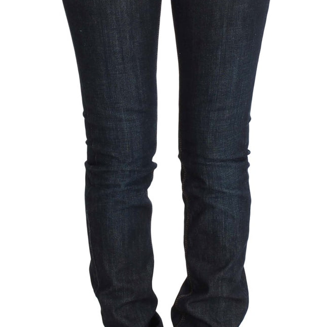 Costume National Blue Cotton Stretch Slim Fit Jeans