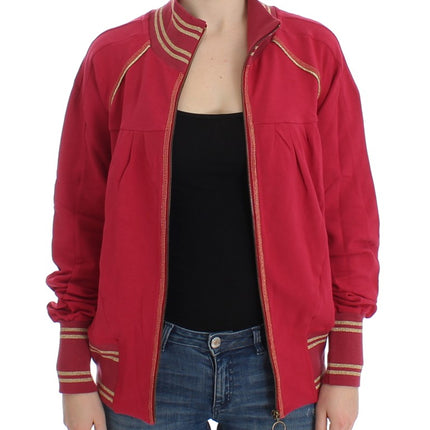 John Galliano Pink Mock Zip Cardigan Sweatshirt Sweater