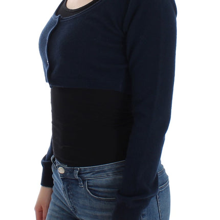 Ermanno Scervino Blue Cashmere Cardigan Sweater