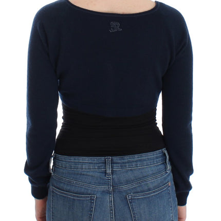 Ermanno Scervino Blue Cashmere Cardigan Sweater