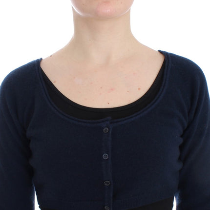 Ermanno Scervino Blue Cashmere Cardigan Sweater