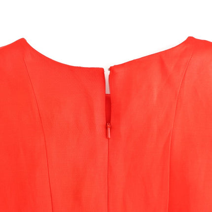 Fyodor Golan Red Mini Linen 3/4 Sleeve Sheath Dress