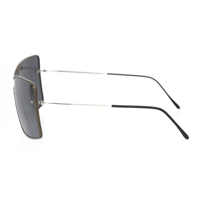 Frankie Morello Black Metallic Fiber Women Sunglasses