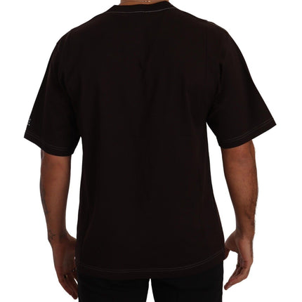 Dolce & Gabbana Bordeaux Cotton L-Amore Print Crewneck T-shirt