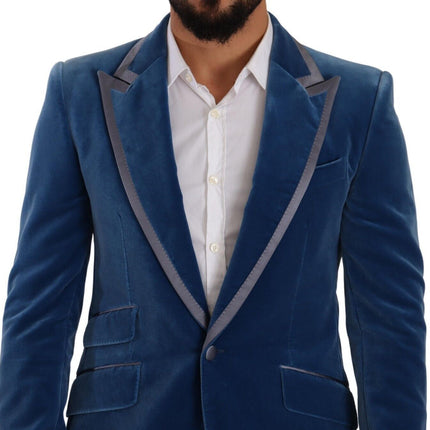 Dolce & Gabbana Blue SICILIA Velvet Slim Fit 2 Piece Suit