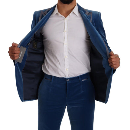 Dolce & Gabbana Blue SICILIA Velvet Slim Fit 2 Piece Suit