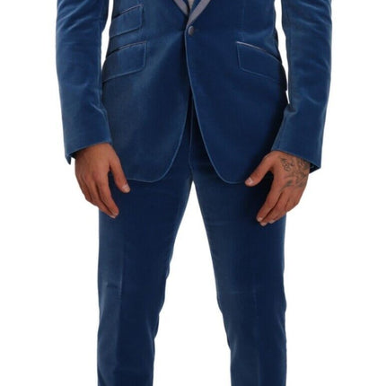 Dolce & Gabbana Blue SICILIA Velvet Slim Fit 2 Piece Suit