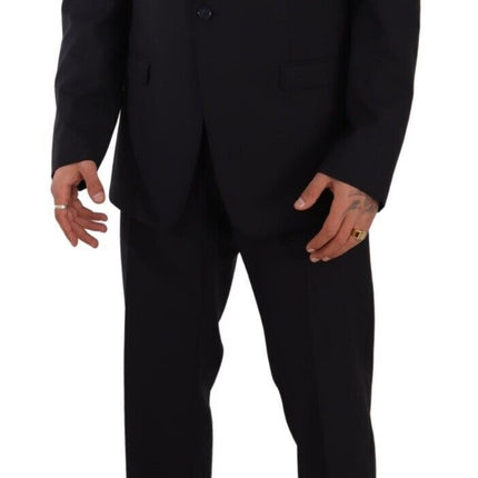 Dolce & Gabbana Blue GOLD Wool Single Breasted 2 Piece Suit