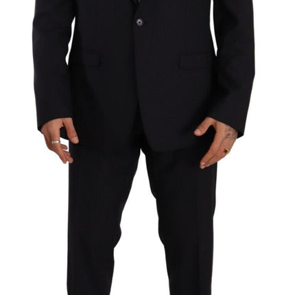 Dolce & Gabbana Blue GOLD Wool Single Breasted 2 Piece Suit