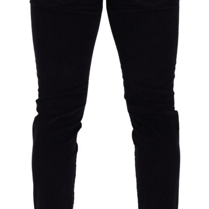 Dolce & Gabbana Blue Corduroy Cotton Stretch Skinny Jeans
