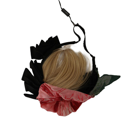 Dolce & Gabbana Black Silk White Hair Parrucchiera Diadem Headband