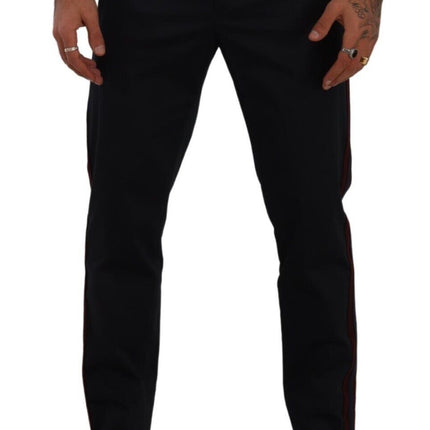 Dolce & Gabbana Blue Bordeaux Cotton Skinny Chino Pants