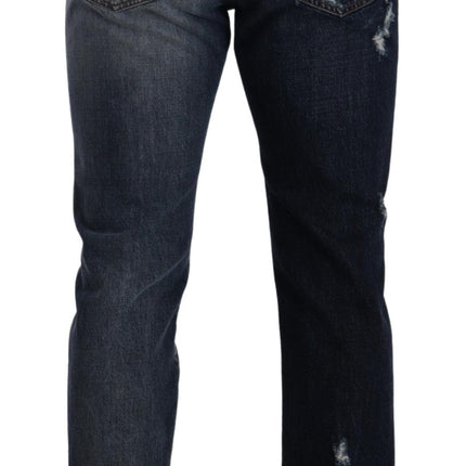 Dolce & Gabbana Blue Cotton Regular Denim Trousers Jeans