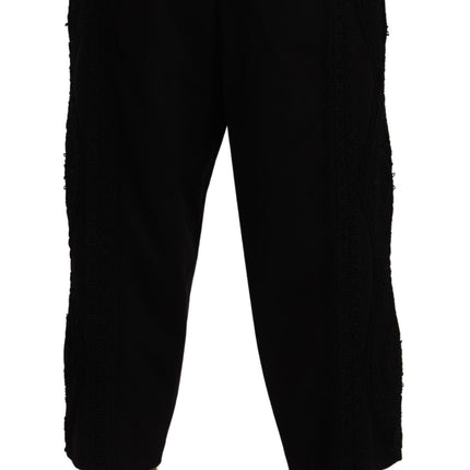 Dolce & Gabbana Black Cotton Torero Sweatpants Shorts Pants