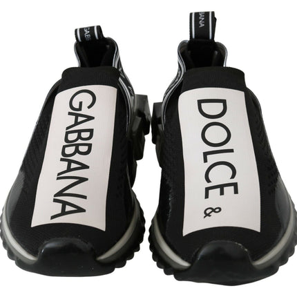 Dolce & Gabbana Black White SORRENTO Sport Stretch Sneakers