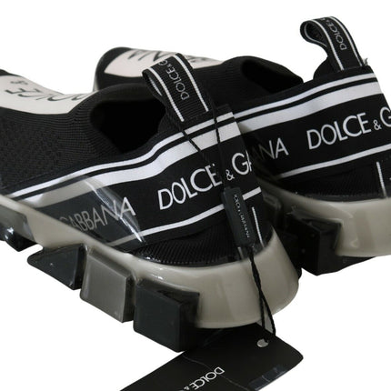Dolce & Gabbana Black White SORRENTO Sport Stretch Sneakers