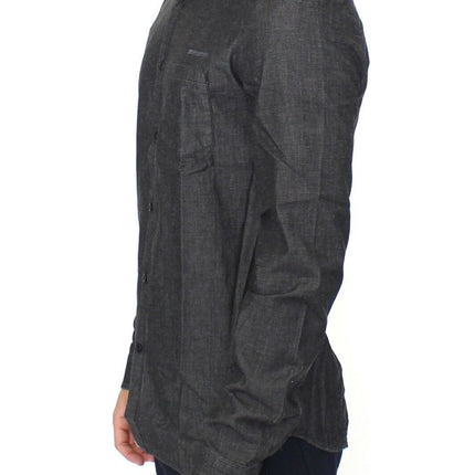 Ermanno Scervino Denim Jeans Cotton Casual Gray Stretch Shirt