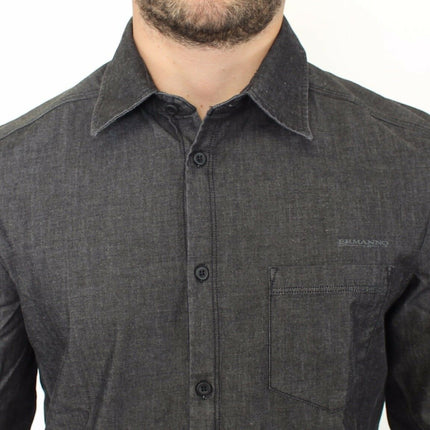 Ermanno Scervino Denim Jeans Cotton Casual Gray Stretch Shirt