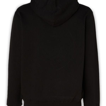 Versace Jeans Black Cotton Logo Details Hooded Sweatshirt