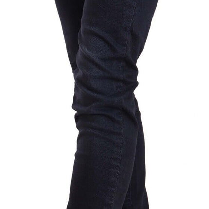 Acht Blue Washed Cotton Low Waist Slim Fit Denim Jeans