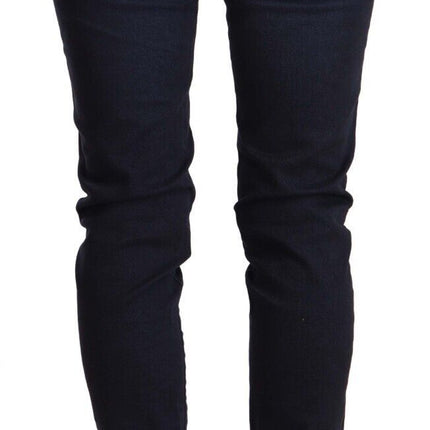Acht Blue Washed Cotton Low Waist Slim Fit Denim Jeans