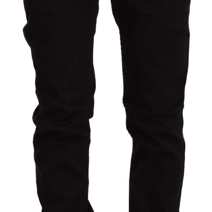 Acht Black Low Waist Cotton Stretch Denim Skinny Jeans