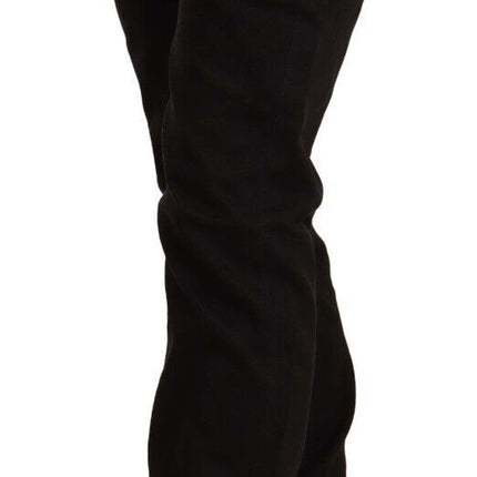 Acht Black Low Waist Cotton Stretch Denim Skinny Jeans