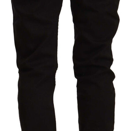 Acht Black Low Waist Cotton Stretch Denim Skinny Jeans
