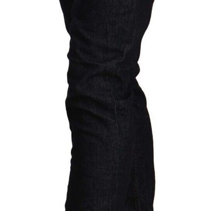 Acht Black Cotton Low Waist Slim Fit Denim Jeans