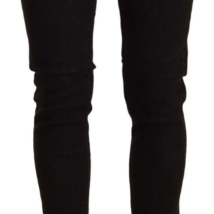Acht Black Cotton Low Waist Skinny Denim Jeans