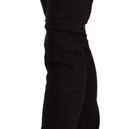 Acht Black Cotton Low Waist Skinny Denim Jeans