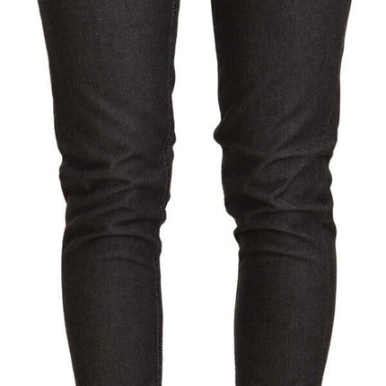 Acht Black Low Waist Skinny Denim Slim Fit Jeans