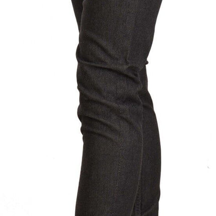 Acht Black Low Waist Skinny Denim Slim Fit Jeans