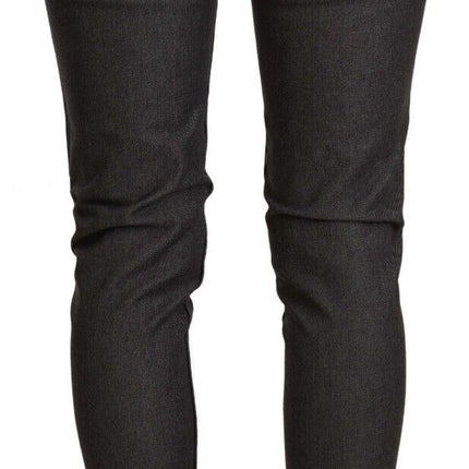 Acht Black Low Waist Skinny Denim Slim Fit Jeans