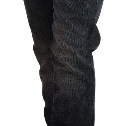 Acht Black Washed Cotton Skinny Denim Low Waist Jeans