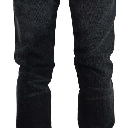 Acht Black Washed Cotton Skinny Denim Low Waist Jeans