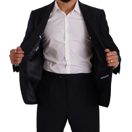 Domenico Tagliente Blue Polyester Single Breasted Formal Suit