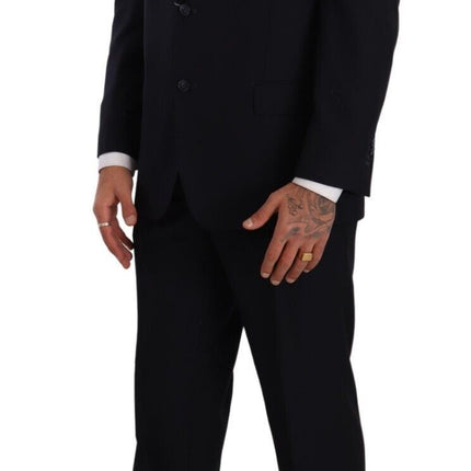 Domenico Tagliente Blue Polyester Single Breasted Formal Suit