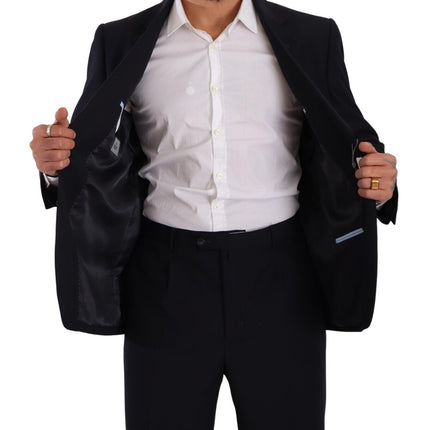 Domenico Tagliente Blue Polyester Single Breasted Formal Suit