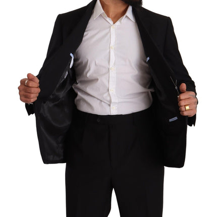 Domenico Tagliente Black Polyester Single Breasted Formal Suit