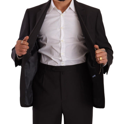 Domenico Tagliente Gray Polyester Single Breasted Formal Suit