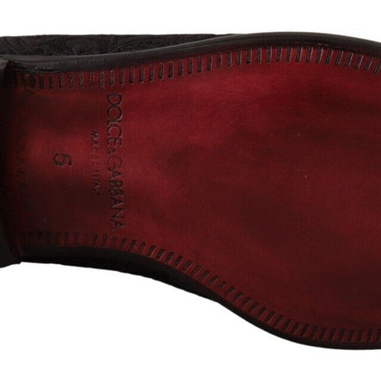 Dolce & Gabbana Black Floral Brocade Slippers Loafers Shoes