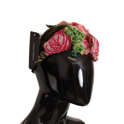 Dolce & Gabbana Multicolor Sequined Lurex Black Hair Headband