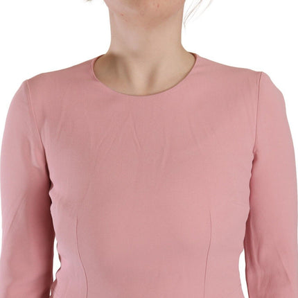 Dolce & Gabbana Pink 3/4 Sleeves Viscose Blend A-line Dress