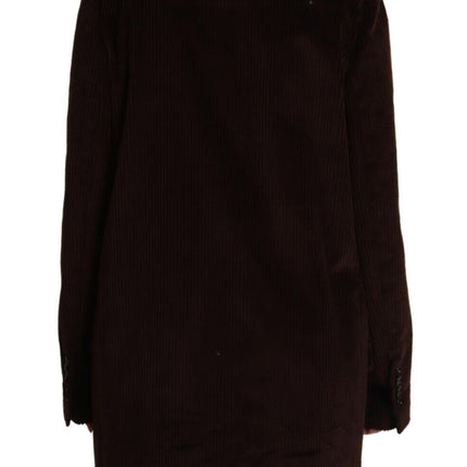 Dolce & Gabbana Bordeaux Corduroy Cotton Blazer Oversized Jacket