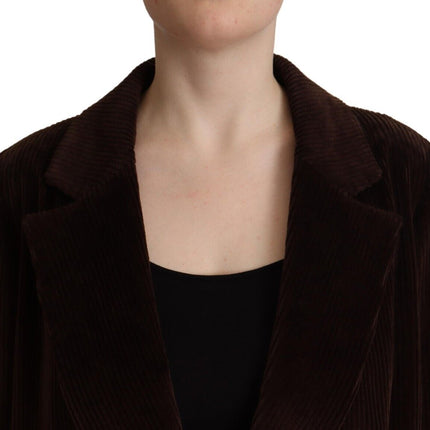 Dolce & Gabbana Bordeaux Corduroy Cotton Blazer Oversized Jacket