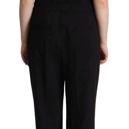 Dolce & Gabbana Black Wool Blend Sleeveless Jumpsuit Dress