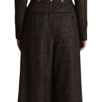 Dolce & Gabbana Dark Brown Wool Single Breasted 2 Pc Jacket Pants