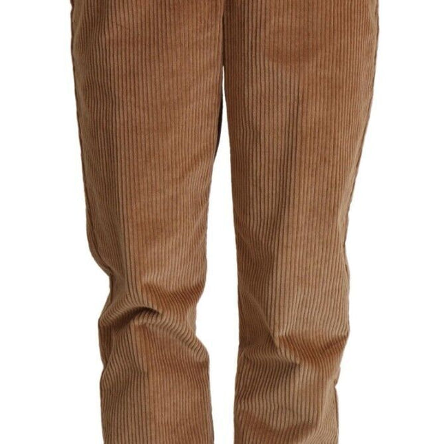 Dolce & Gabbana Brown Cotton Corduroy High Waist Skinny Pants