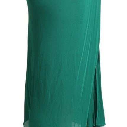 Dolce & Gabbana Dark Green High Waist Midi Pencil Cut Pleated Skirt